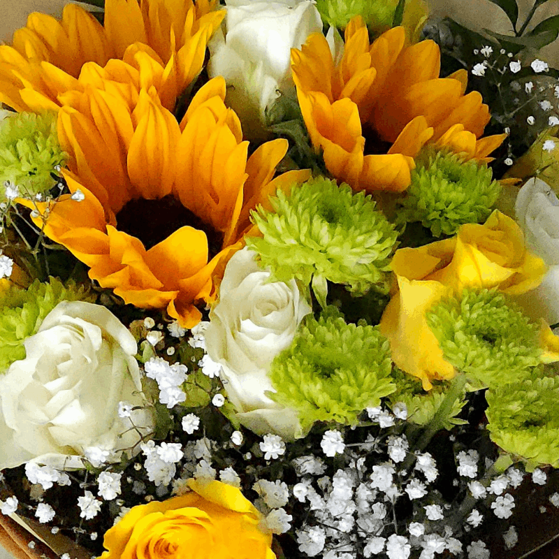 Golden Sky - Sunflower, Roses and Chrysanthemums - Fleur Nation - flowers, chocolates, cakes and gifts same day delivery in Dubai