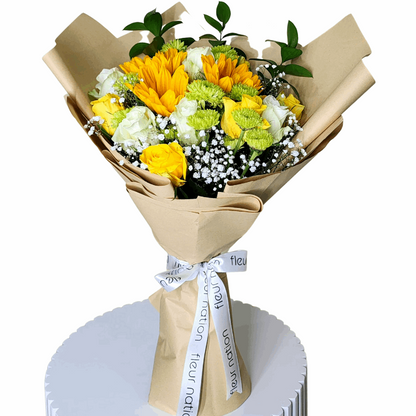 Sunkissed - Sunflower, Roses and Chrysanthemums - Fleur Nation - flowers, chocolates, cakes and gifts same day delivery in Dubai