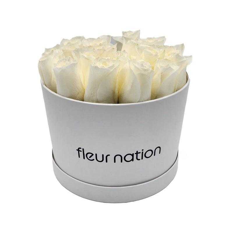 Bloom Box - White Roses - Fleur Nation - flowers, chocolates, cakes and gifts same day delivery in Dubai
