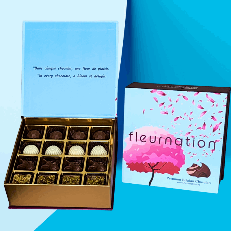 Assorted Belgian Chocolates (box of 16) - Fleur Nation - flowers, chocolates, cakes and gifts same day delivery in Dubai