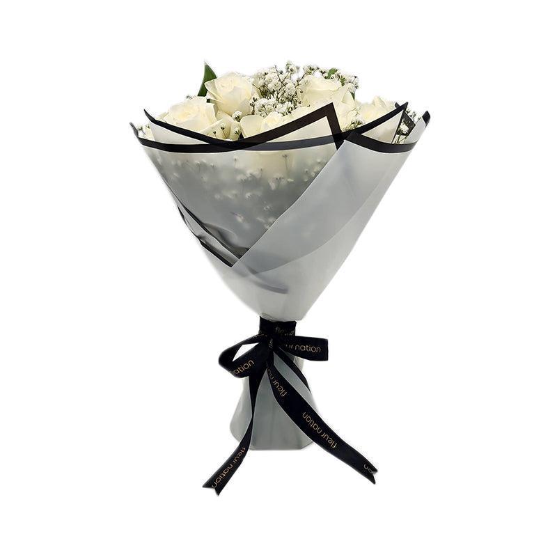 White Rose Bouquet - Fleur Nation - flowers, chocolates, cakes and gifts same day delivery in Dubai