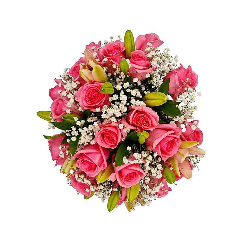 Pink Rose with Lilies Bouquet - Fleur Nation - flowers, chocolates, cakes and gifts same day delivery in Dubai