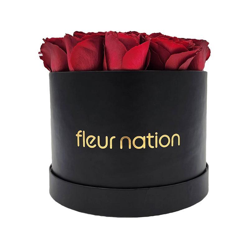 Premium Bloom Box - Red Roses - Fleur Nation - flowers, chocolates, cakes and gifts same day delivery in Dubai