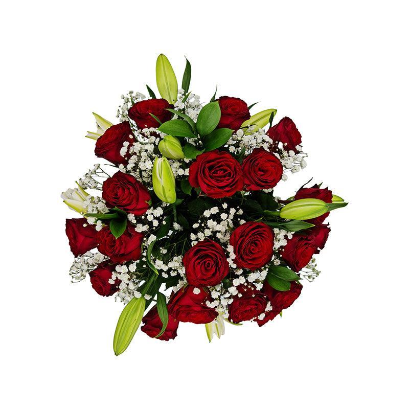 Red Rose with Lilies Bouquet - Fleur Nation - flowers, chocolates, cakes and gifts same day delivery in Dubai