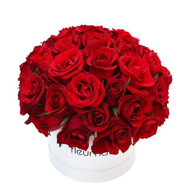 Rouge Bloom Box - 30 Premium Roses - Fleur Nation - flowers, chocolates, cakes and gifts same day delivery in Dubai