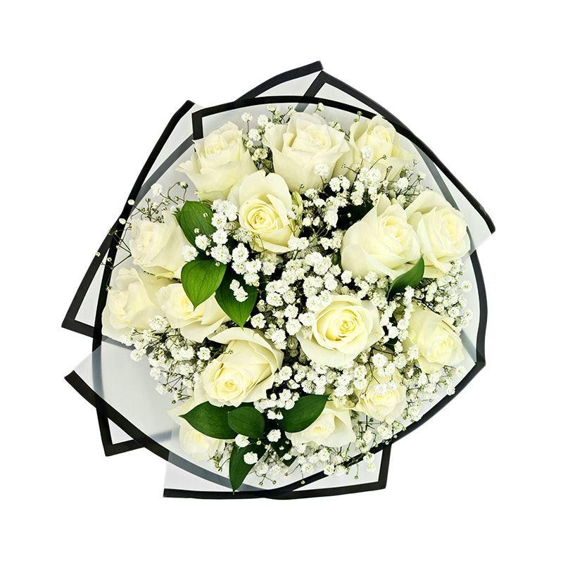 White Rose Bouquet - Fleur Nation - flowers, chocolates, cakes and gifts same day delivery in Dubai